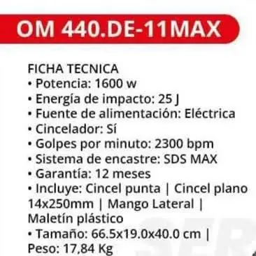 Rotomartillo demoledor 25 joules