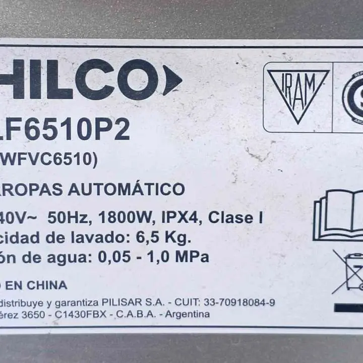 Cuba trasera de lavarropas phillco phlf 6510p2