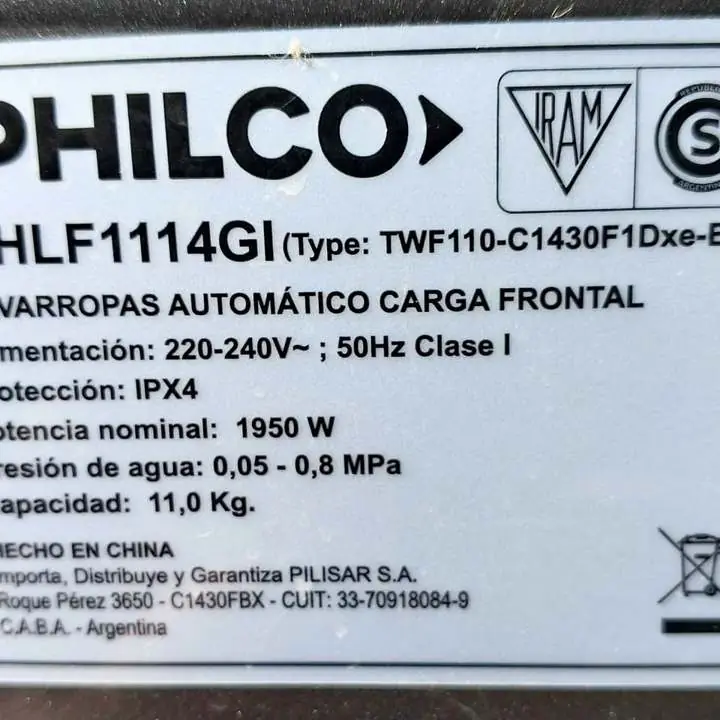 Presostato de lavarropas phillco phlf 1114 GL