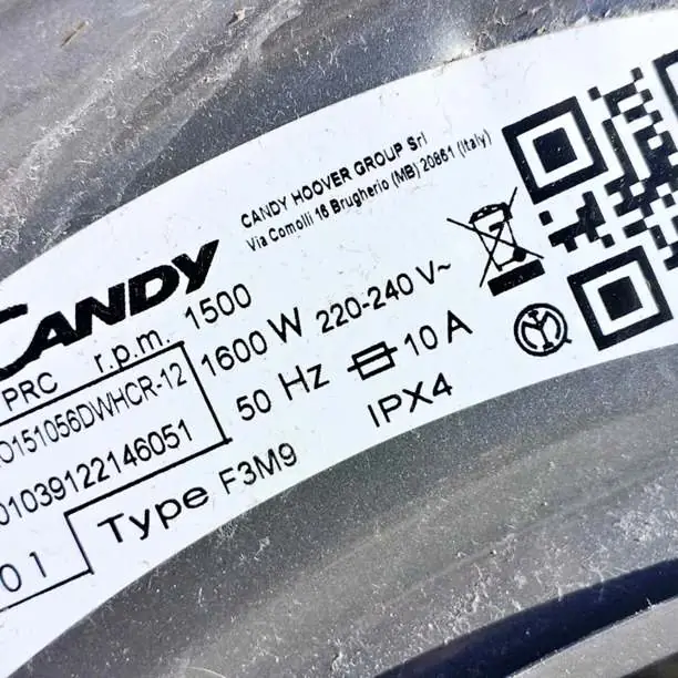 Frente panel y Flex funcionando de lavarropas candy ro151056dwhcr-12