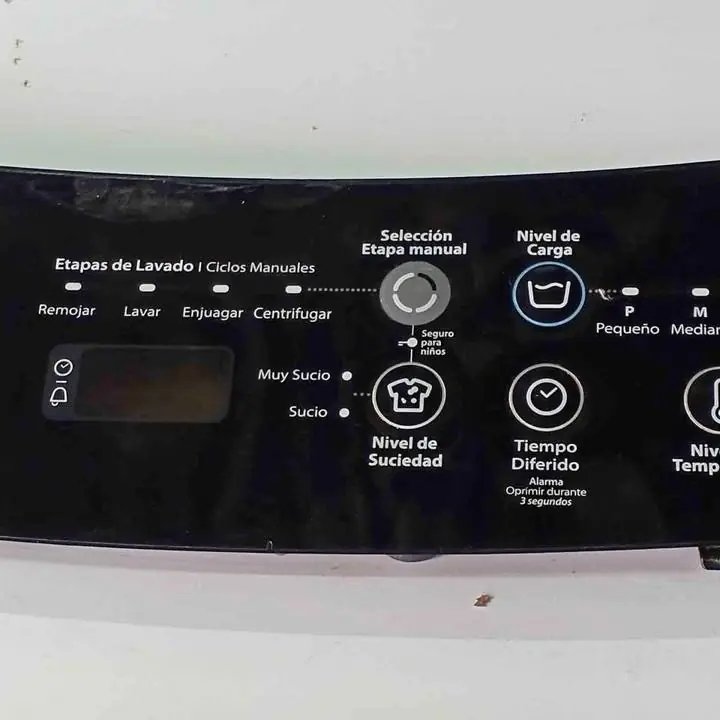Frente panel de lavarropas Whirlpool wwl13AB de 10kg