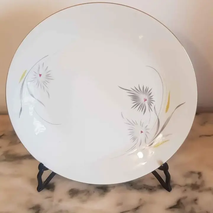 Platos de postre flores grises Verbano. Cod. 371. por unidad