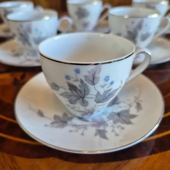 6 Duos de café Tsuji gris y rosa. Cod 1300