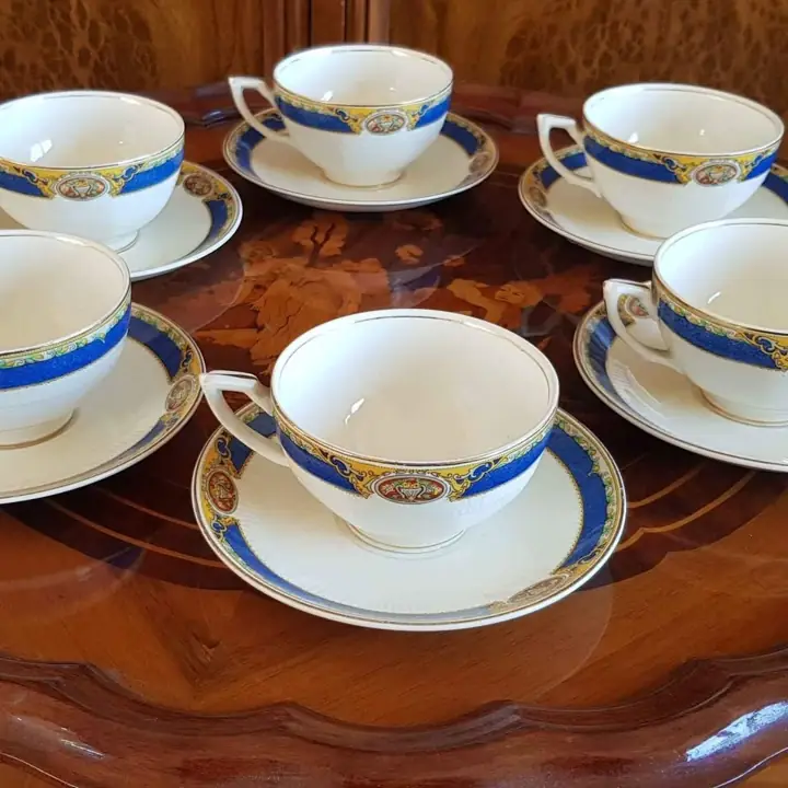 6 Tazas de té W H Grindley Georgian Ivory Chelmsford. Cod.129