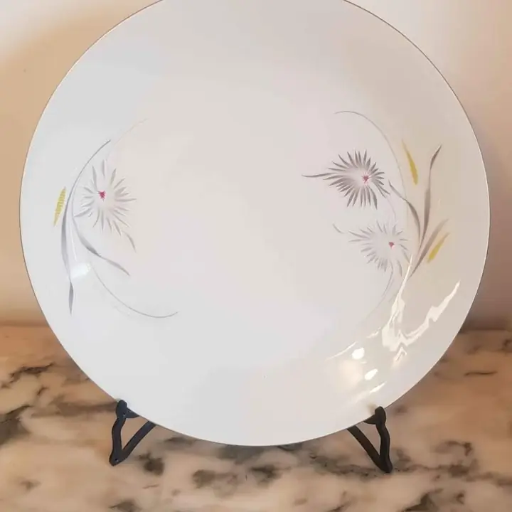 Platos playos flores grises Verbano. Cod. 370. por unidad
