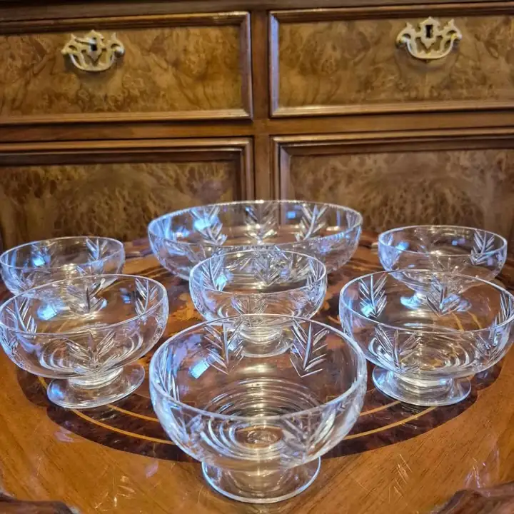 Bowl y compoteras para postre de cristal Stuart England. Cod. 1581