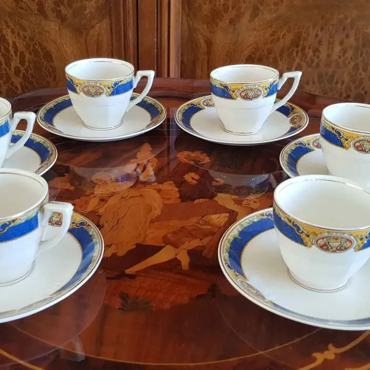 6 Duos de café Georgian Ivory W H Grindley Chelmsford. Cod. 130