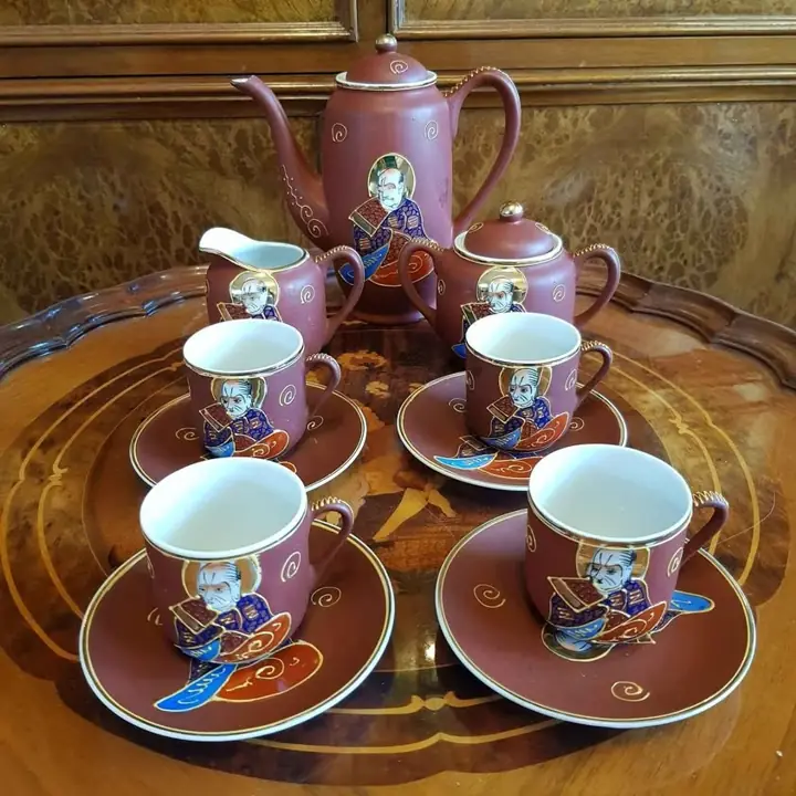 Juego de café Satsuma con geisha. Cod. 1133