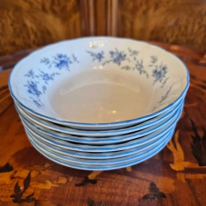 6 Compoteras Tsuji blanco y azul. Cod. 1280