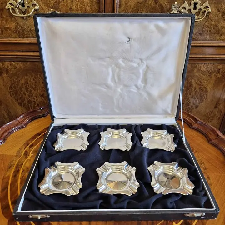 Set de 6 ceniceros silver plate Devon. Cod. 1854