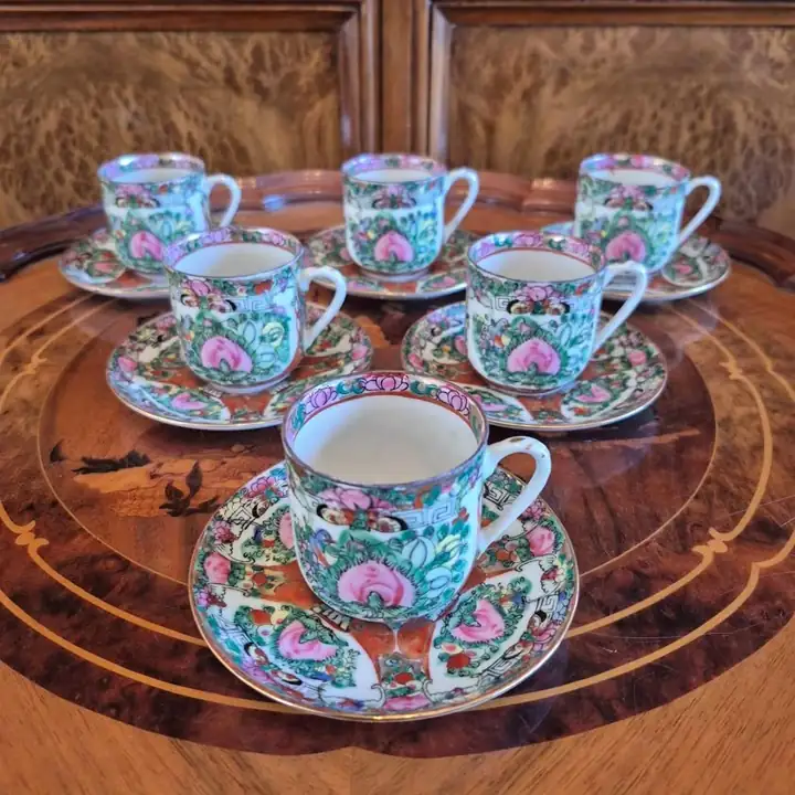 6 Duos de café de Cantón. Cod. 1593