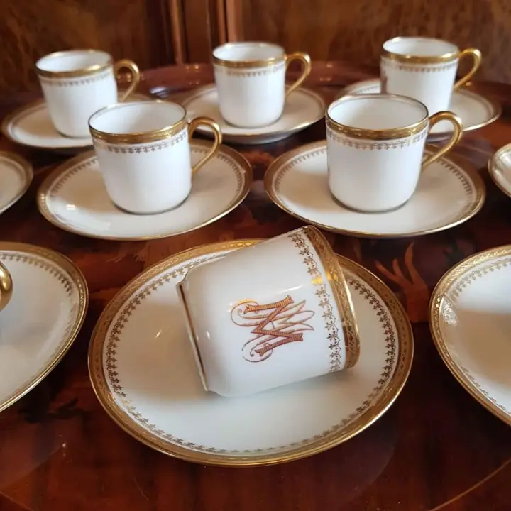 Juego de 10 duos de café Theodore Haviland. Cod. J030