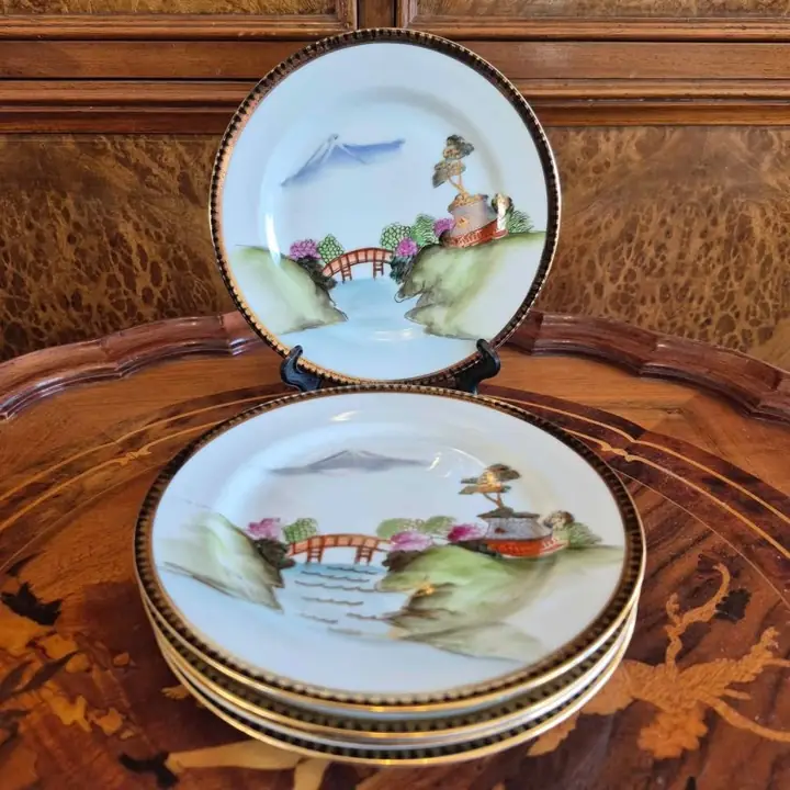 5 Platos para masas/pan Tsuji motivo oriental. Cod. 1381