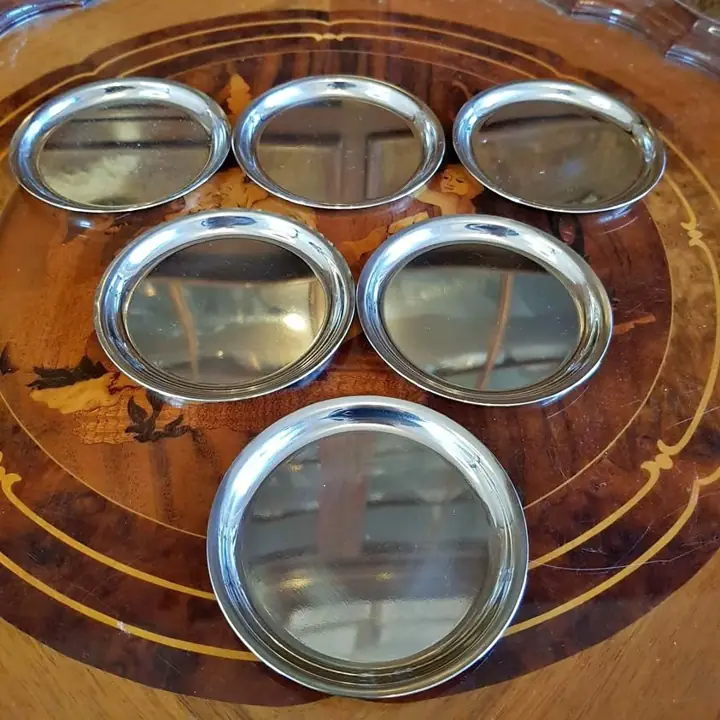 6 Posavasos de acero inoxidable. Cod. 1153