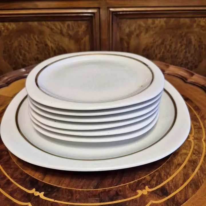 Fuente y 6 platos de postre Verbano diseño Space Age. Cod. 1943