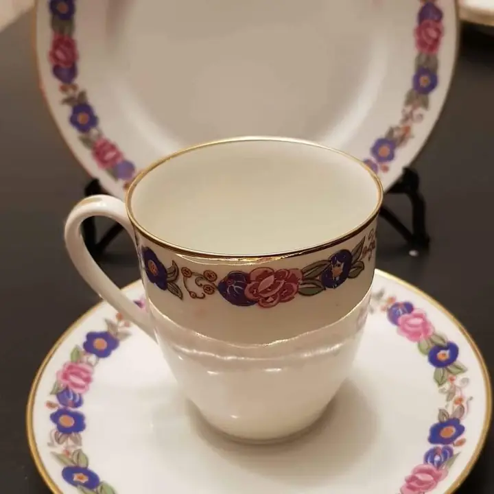 Juego de trios de chocolate/café largo Charles Ahrenfeldt Limoges. Cod 224, 225 y 226