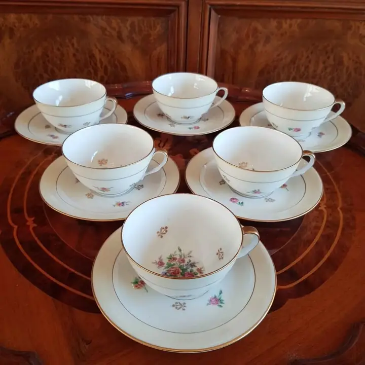 Juego de 6 duos de té Chastagner & Cie Limoges. Cod. 917