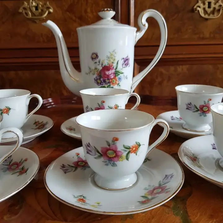 Juego de café Tsuji bouquet flores. Cod. 842