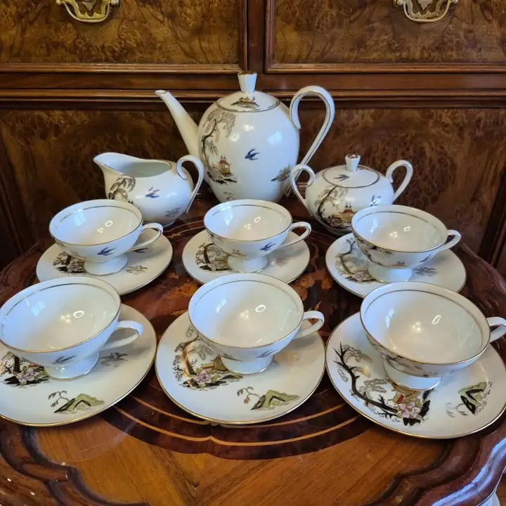 Juego de té Tsuji pintado a mano. Cod. 1199