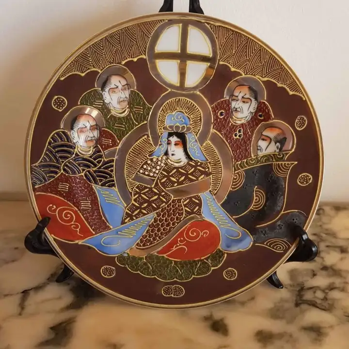 Juego de 6 platos de postre/decorativos satsuma. Cod. 530