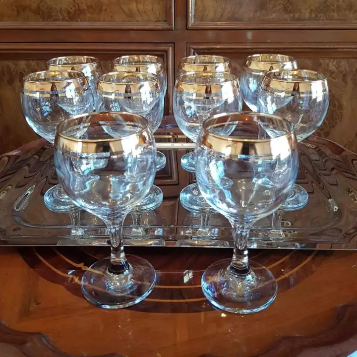 10 Copas de vino guarda oro. Cod. 599