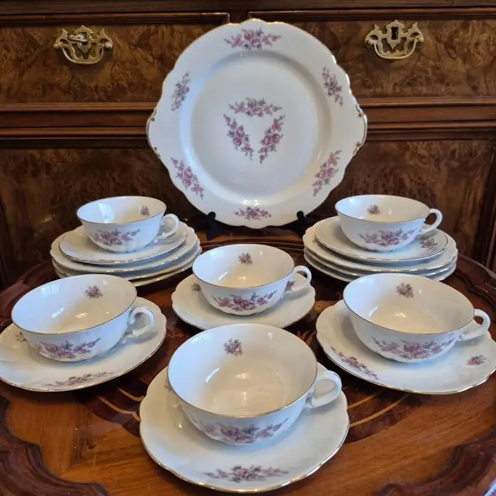 6 Trios de té y plato tortero Verbano Vanna. Cod. 1354