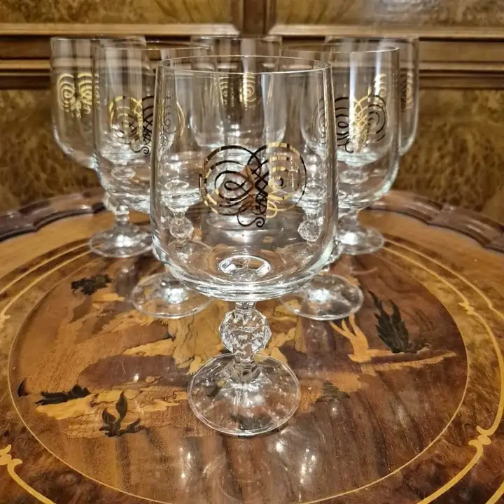 6 Copas para agua cristal de Bohemia. Cod. 1692