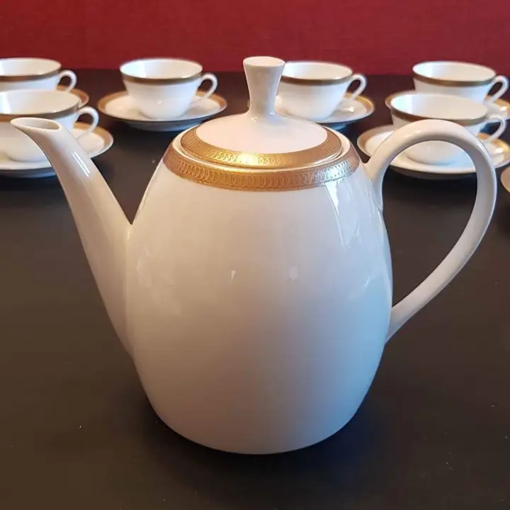 Juego de té Verbano imperial guarda oro. Cod 161