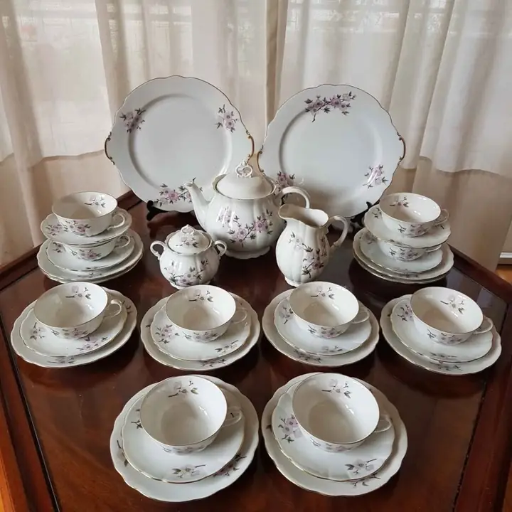 Juego de té para 12 Verbano flor de durazno. Cod.1020