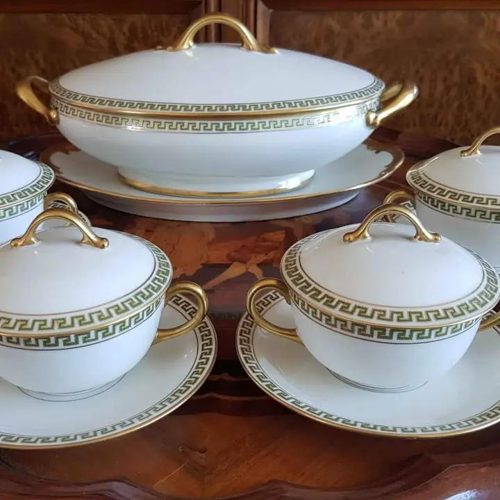 Guisera, fuente y consomeras Antique France Vignaud Limoges. Cod. M05
