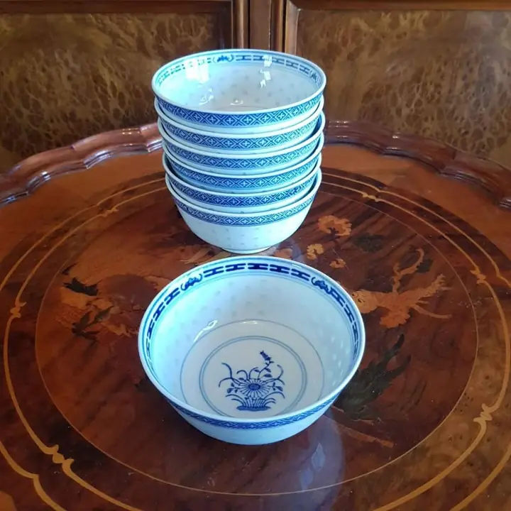 6 Bowls de porcelana grano de arroz China. Cod. 685