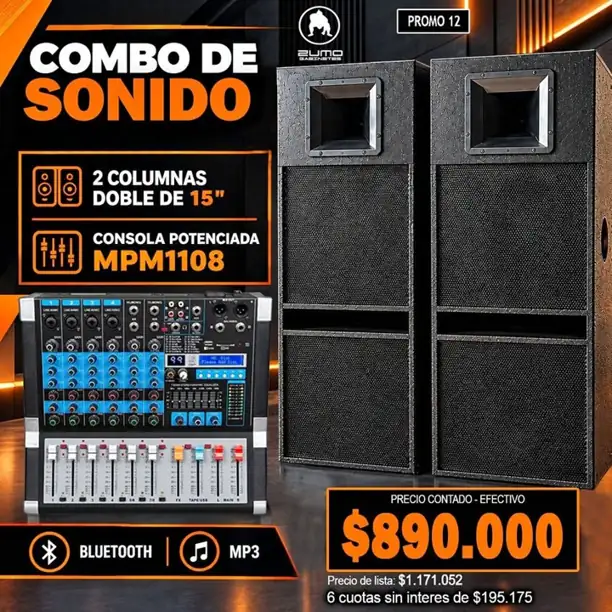 2 Columnas doble de 15'' + consola potenciada mpm-1108
