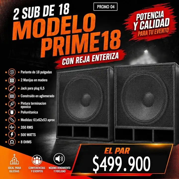 Sub de 18'' PRIME-18 --------- Entrega inmediata