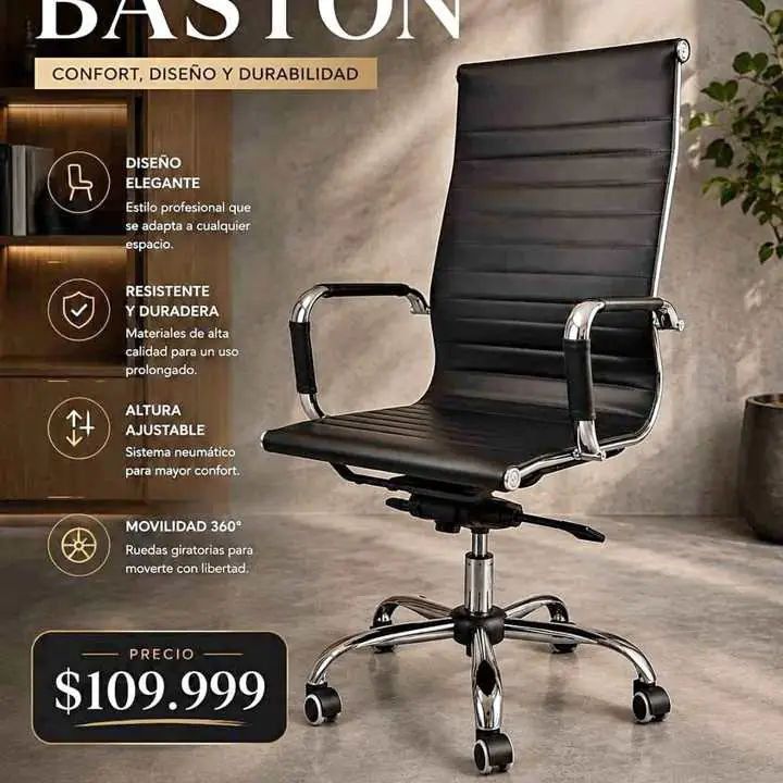 Silla de Oficina Ergonómica Reforzada | Cómoda y Moderna