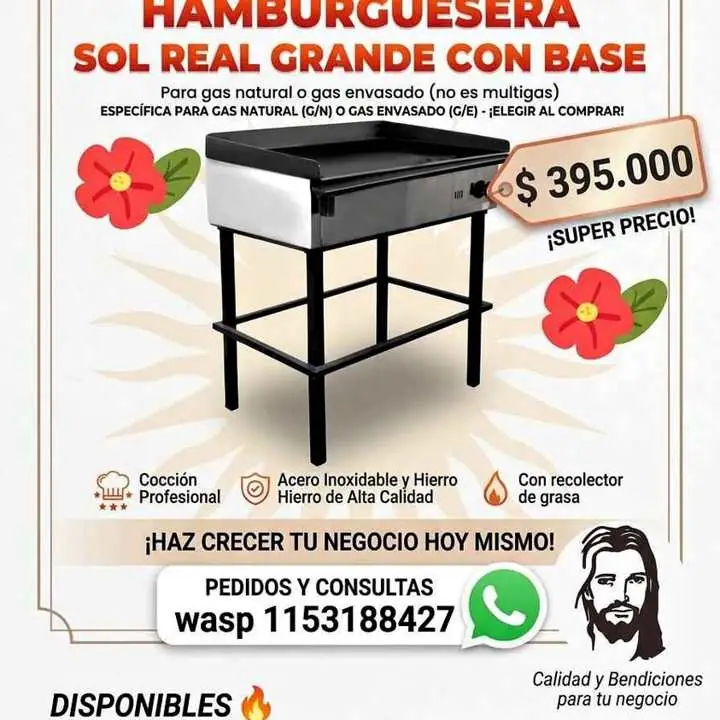 Hamburguesera Sol Real grande con base