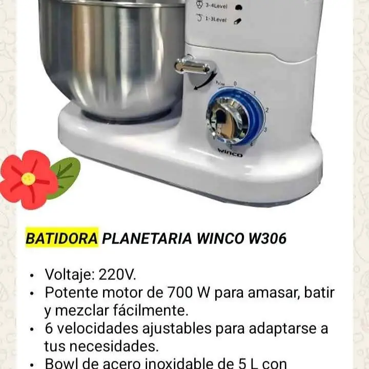 Batidora planetaria Winco 5 litros