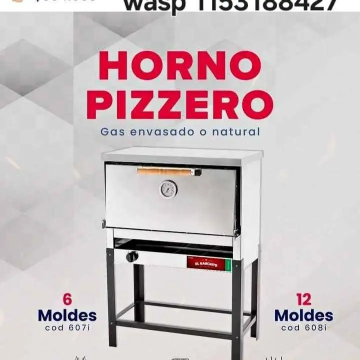 Horno pizzero sol Real, 6 moldes
