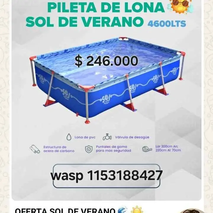 Pileta de lona sol de verano 4..500 lts
