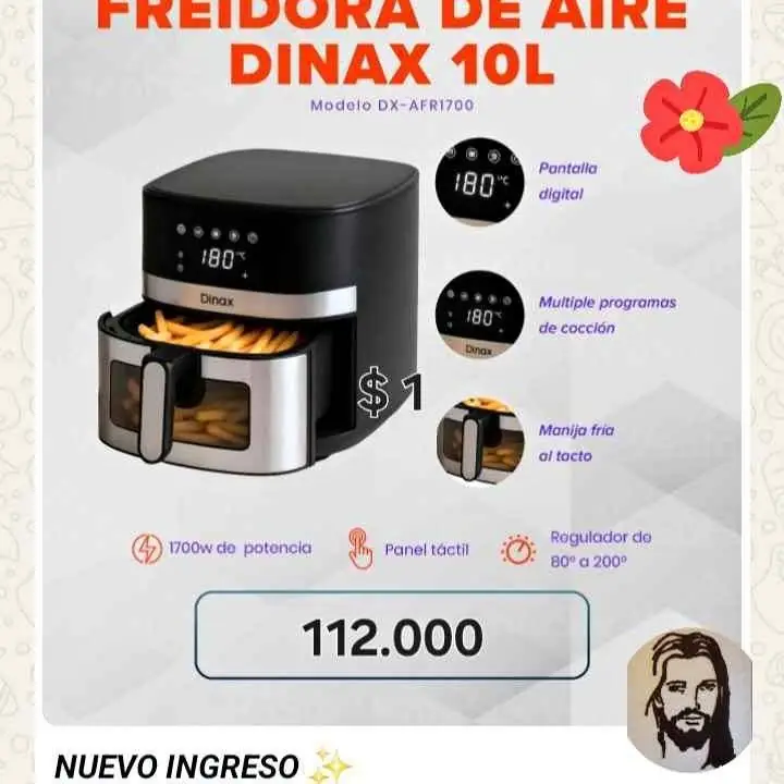 Freidora de aire Dinax 10 litros