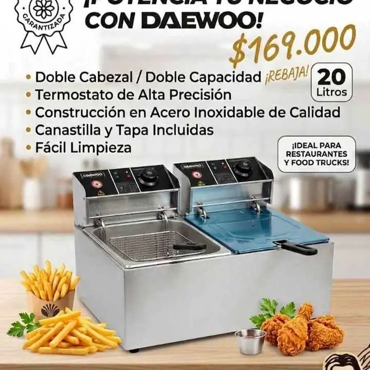 Freidora eléctrica de aceite Daewoo 20lts