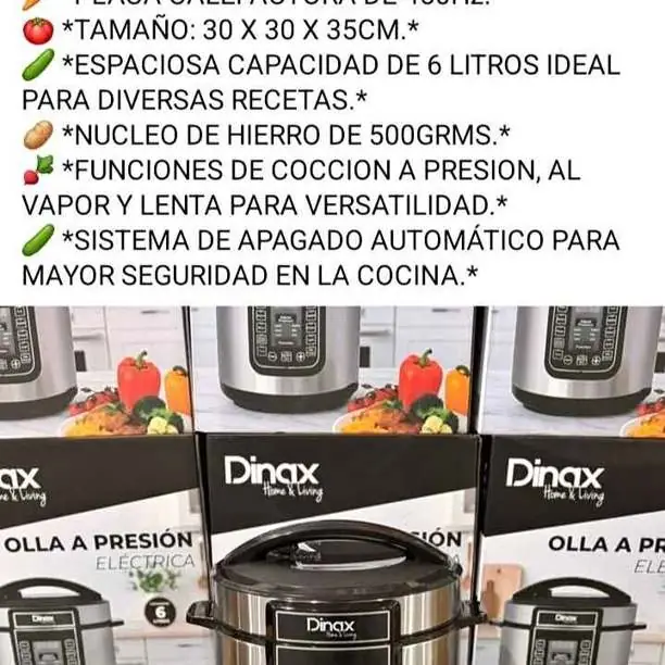 Olla a presion eléctrica 6 lts Dinax