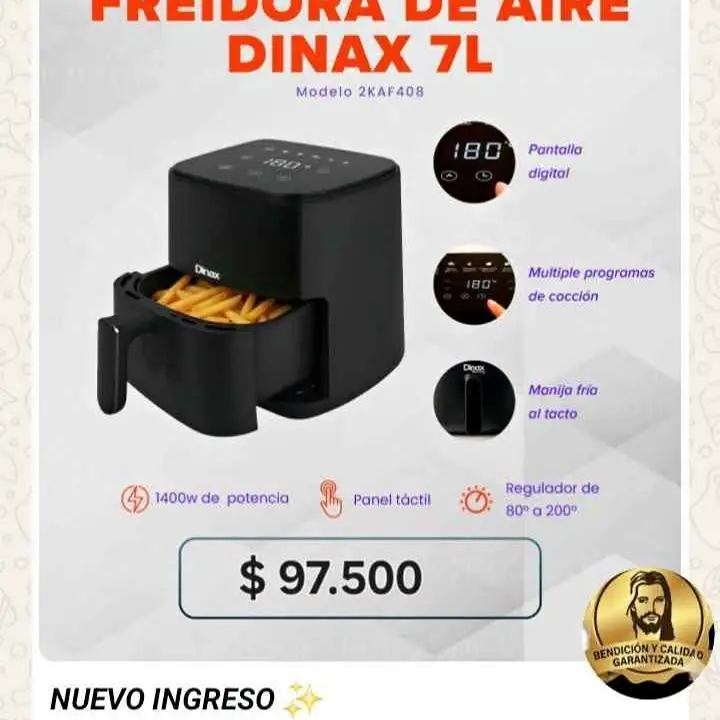 Freidora de aire Dinax 7lts