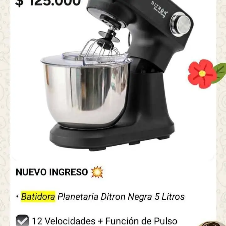 Batidora amasadora planetaria 5 litros
