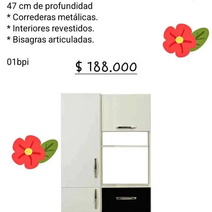 Mueble de cocina 3 puertas 3 cajones