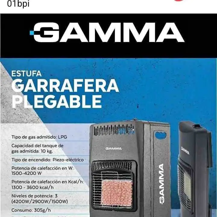 Estufa garrafera plegable Gamma