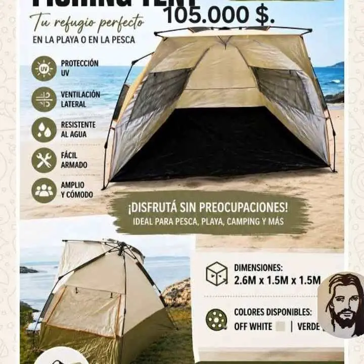 Carpa abierta playera y de camping