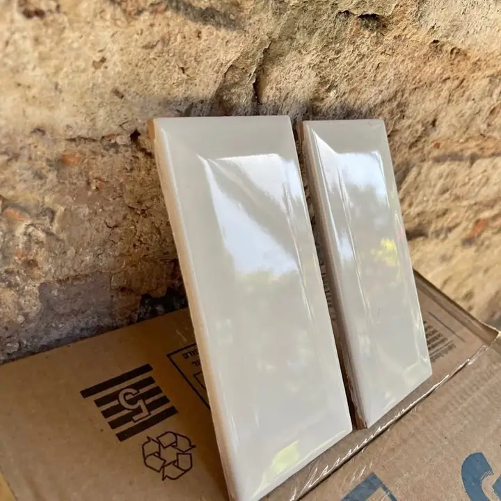 Azulejo Subway Blanco Brillante Biselado 7,7x15,4 ¡Primera Calidad! (Envíos a Domicilio)