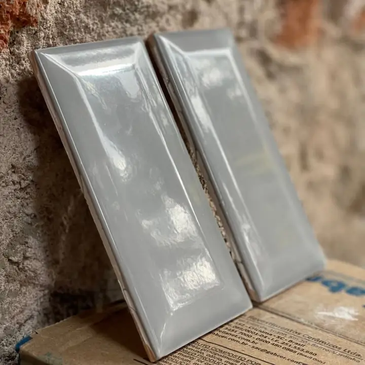 Azulejos Subway Gris Brillante Biselado 7.5x15 ¡Primera Calidad! (Envíos a Domicilio)