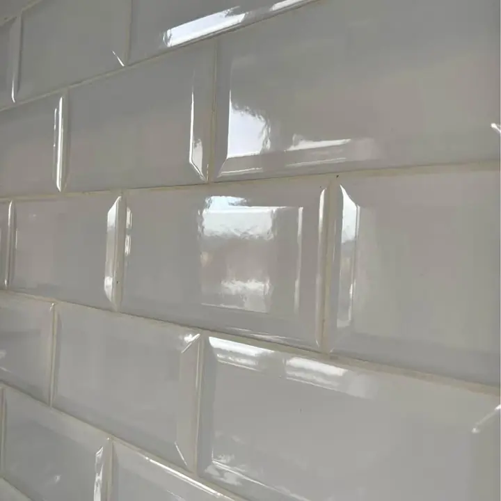 X10 Cajas de Azulejos Subway Blanco Brillante Biselado 7.7x15.4(Envíos a Domicilio)