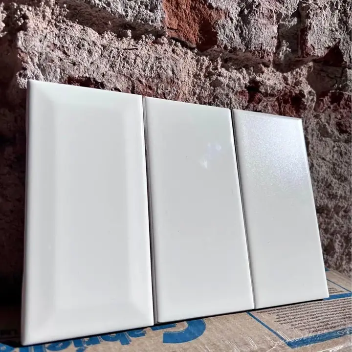 Azulejos Subway Blanco Biselado Brillante/Liso Brillante/Liso Mate 7.5x15 ¡Primera Calidad!